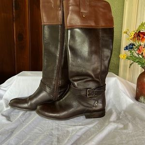 Max Fishes two tone brown leather equestrian boots. Size 8 med
